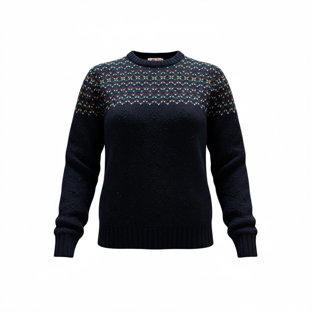 Kappa Men's‎ Geometric Pattern Wool Blend Sweater Navy Multicolor XL Italy